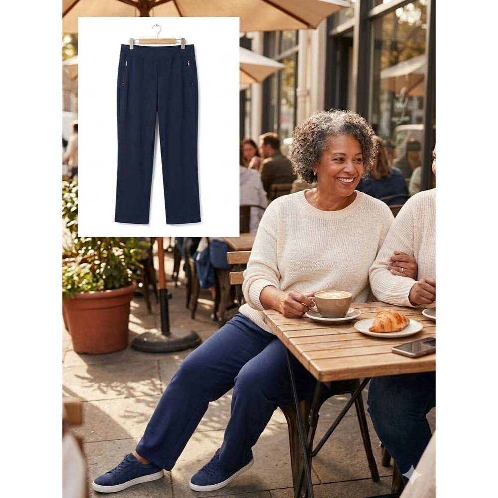 Ralph Lauren Active Womens 2X ￼￼ Wide Leg Casual Super Soft Pants Zip Pockets